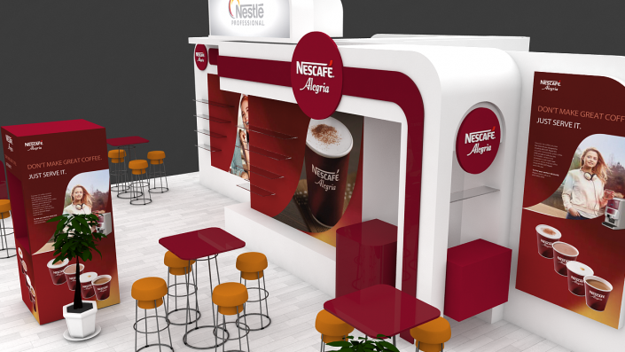 3D stand chocafe Nestlé 3